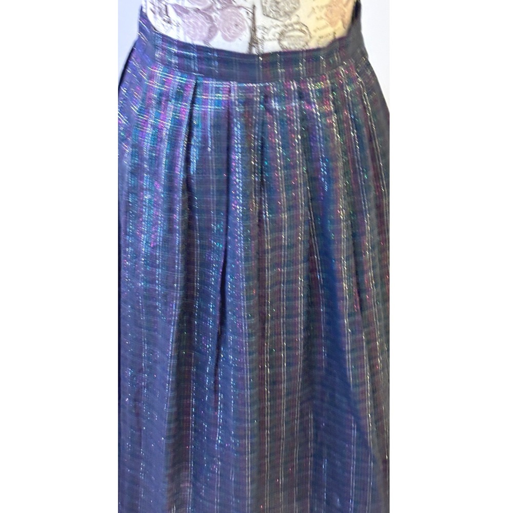 VINTAGE David Brooks Sparkle Metallic Pleated Midi Skirt‎ XS stranger things